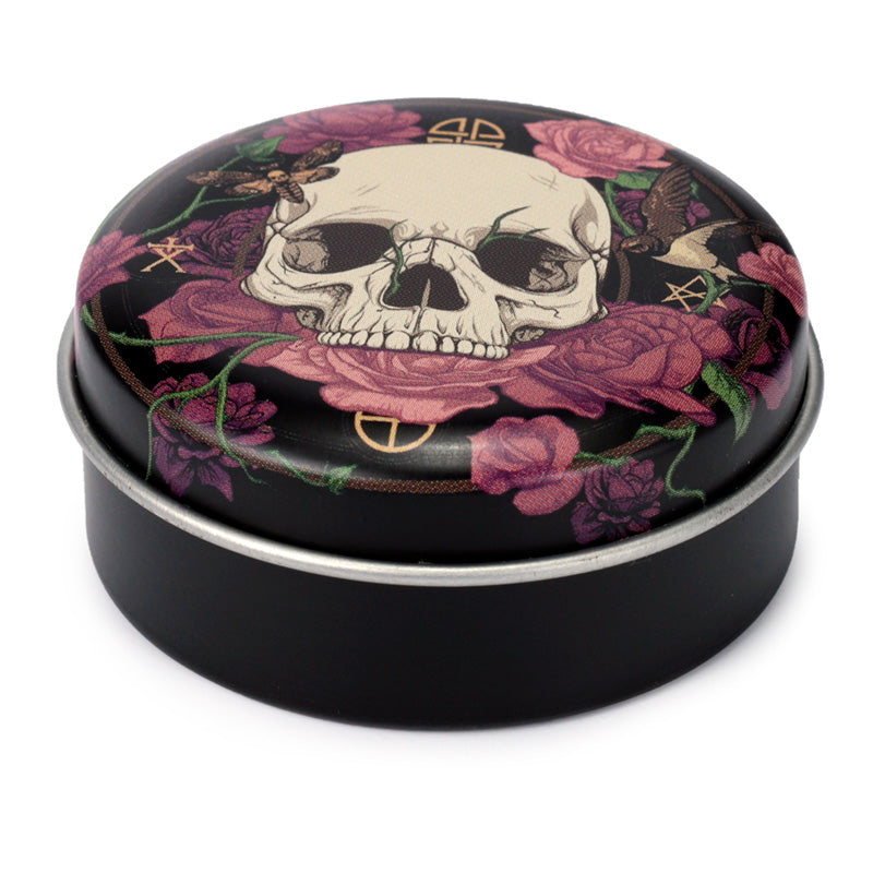 Skulls and Roses Lip Balm for gothic decor lovers