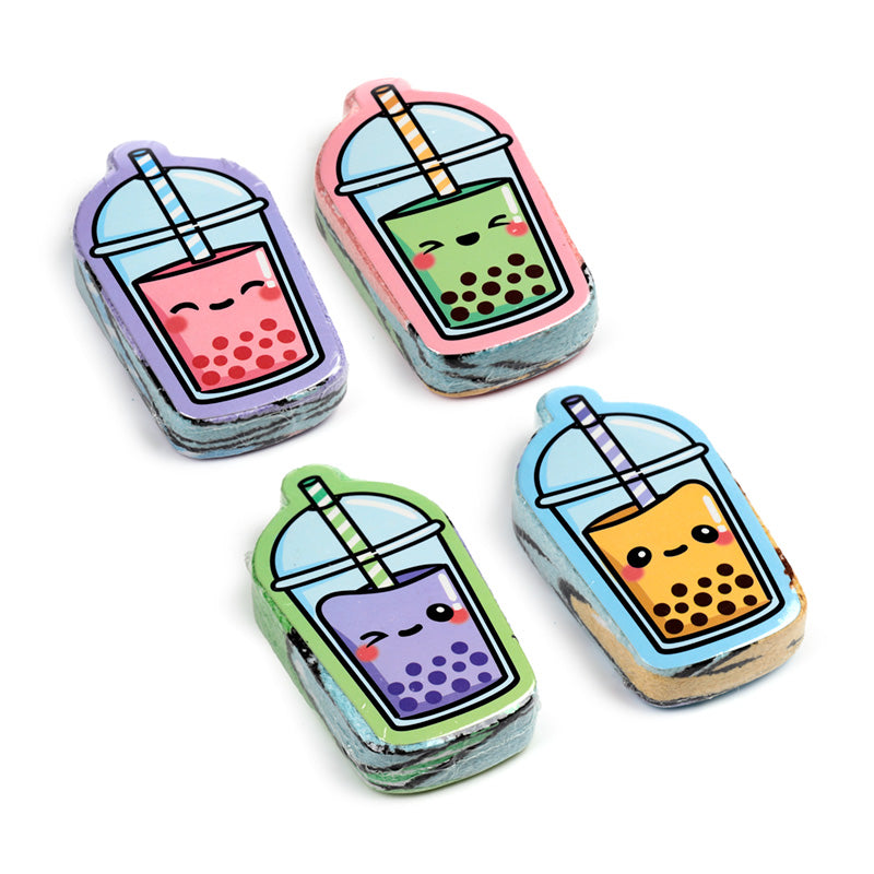 Foodiemals Bubble Tea Compressed Travel Towel rolled up