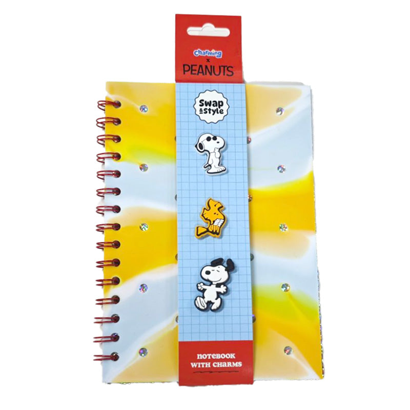 Peanuts Snoopy and Woodstock A5 Lined Notebook with silicone charms