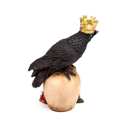 Decorative skull and crow ornament for collectors