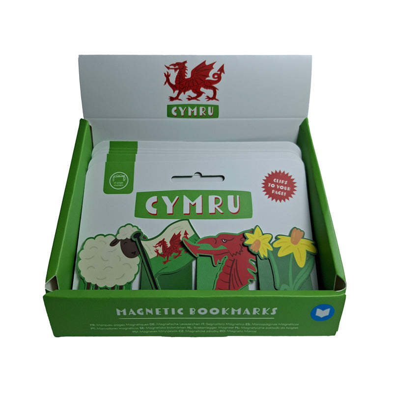 Welsh Dragon Magnetic Bookmark Set showcasing vibrant design