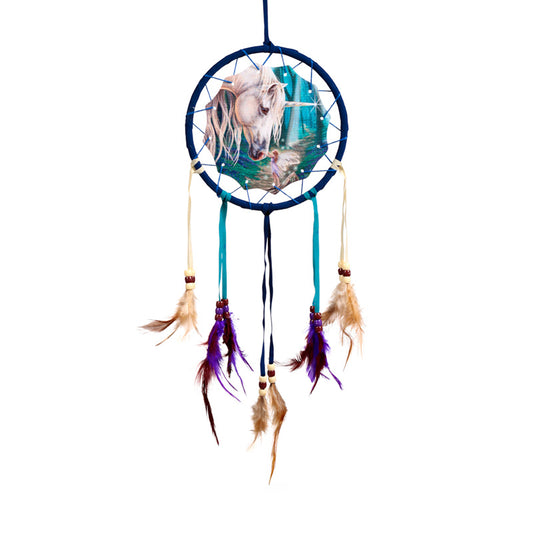 Small dreamcatcher with Lisa Parker's Fairy Whispers Unicorn artwork