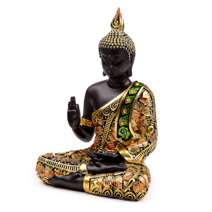 Elegant Black & Orange Gold Thai Buddha Ornament
