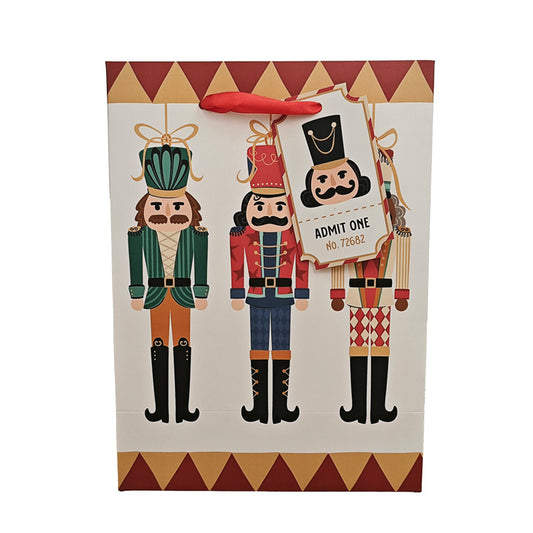 Medium Christmas Nutcracker Gift Bag for festive gifting