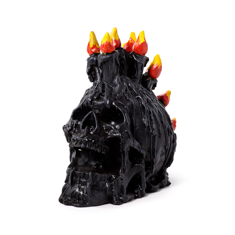 Black Screaming Skull with Melted Wax Detail