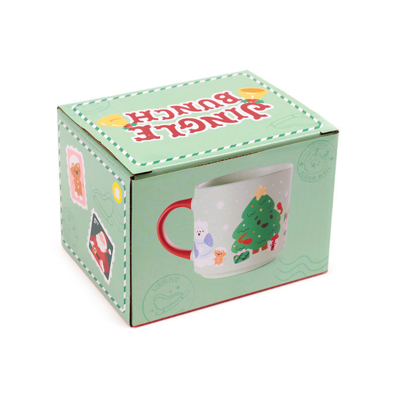 Large Porcelain Mug - Christmas Jingle Bunch in holiday setting