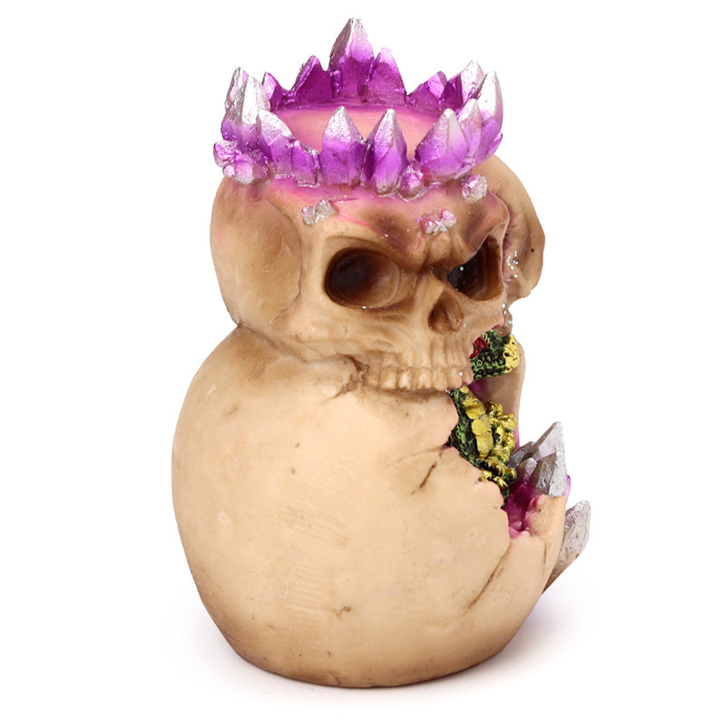 Unique Baby Dragon Crystal Skull Cave Candle Holder