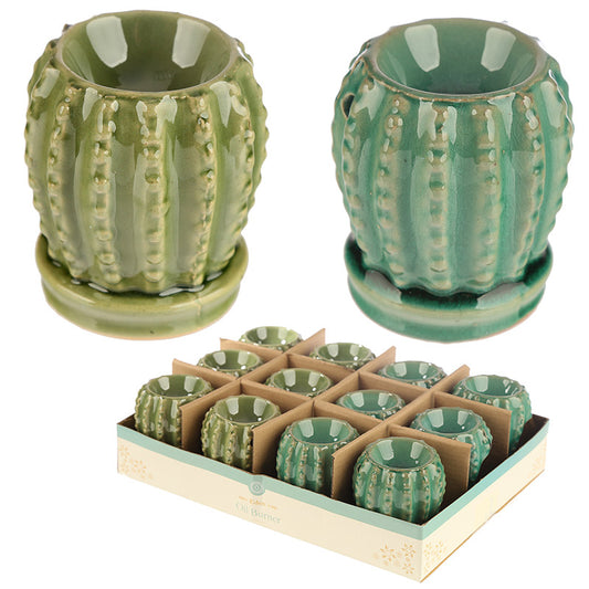 Mini Ceramic Oil Burner in Cactus Design