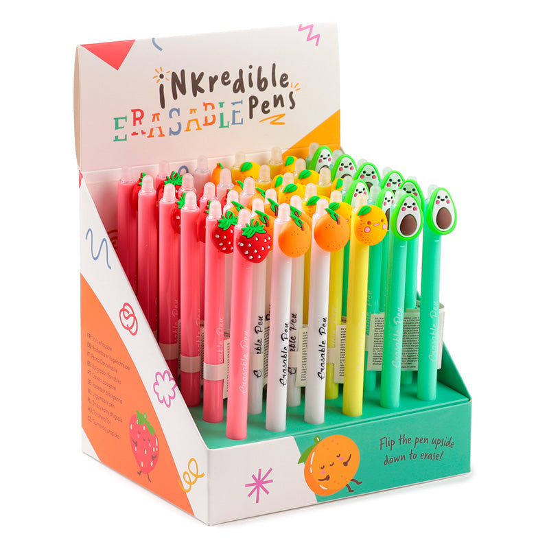 Erasable pen with fruit PVC topper