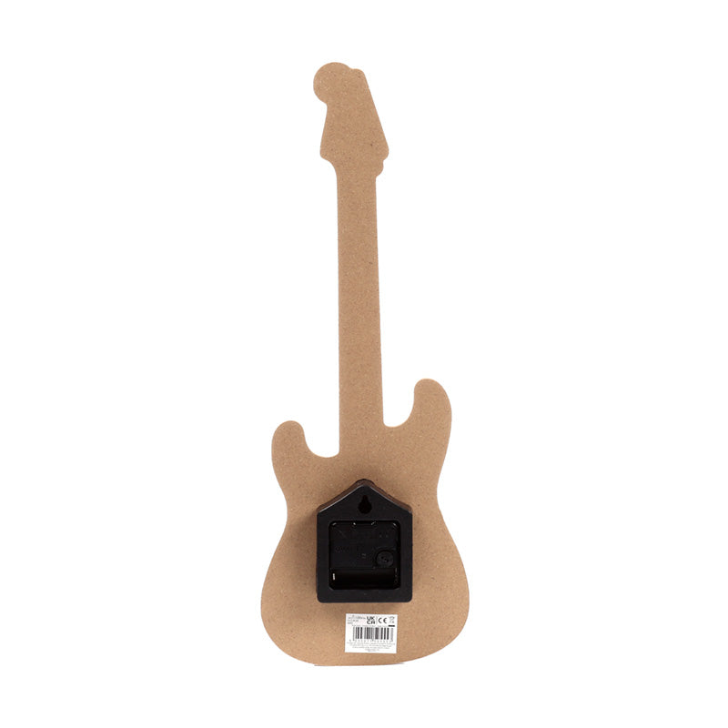 Guitar shaped wall clock as a decorative home accent