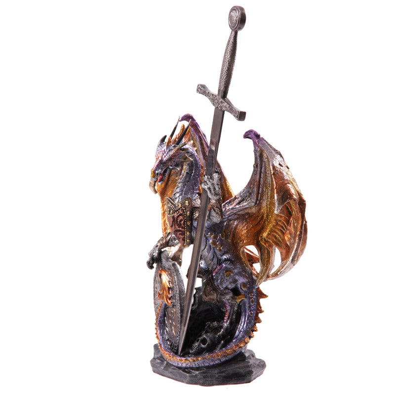 Fire Shield Dark Legends Dragon Figurine Display