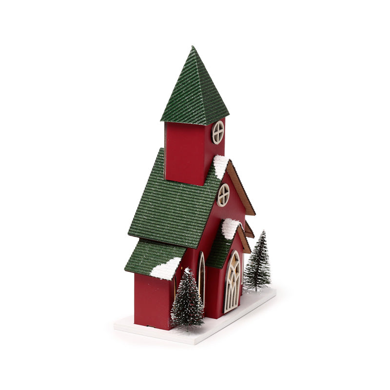 Festive LED Christmas Church decoration with lights