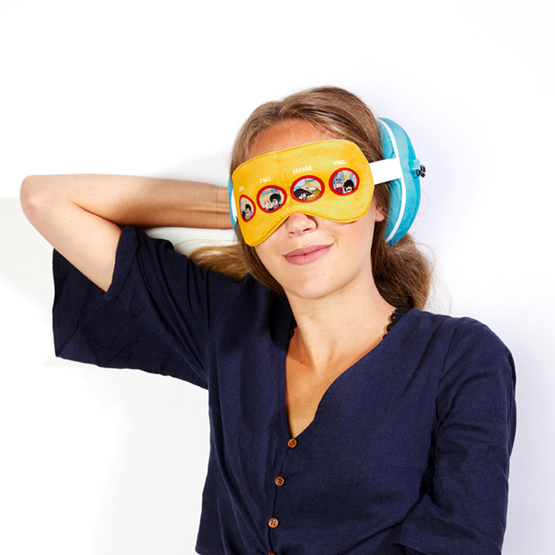 Eye mask from the Relaxeazzz Travel Pillow set with Yellow Submarine design