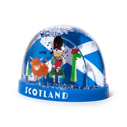 Enchanting snow globe ornament showcasing Scotland