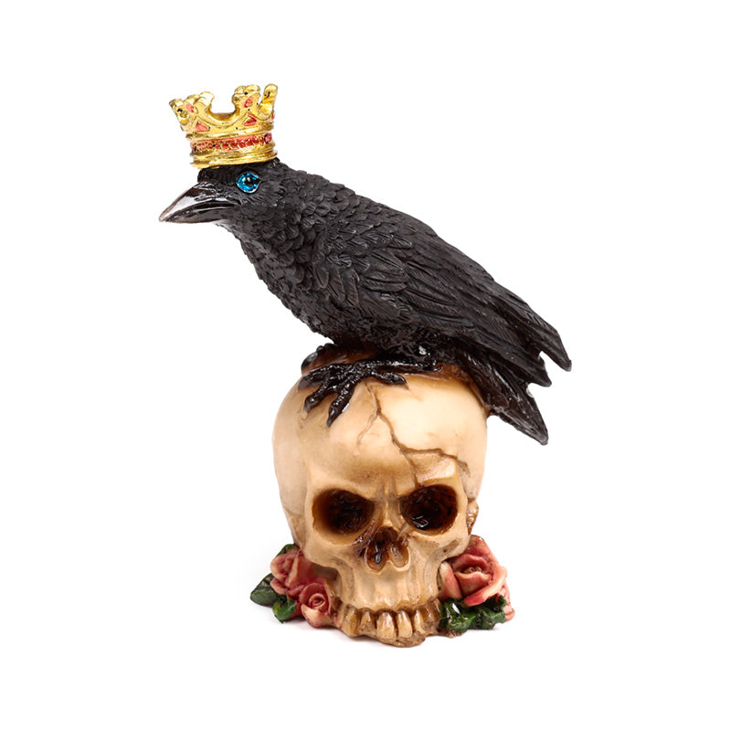 Unique crow skull ornament for home decor