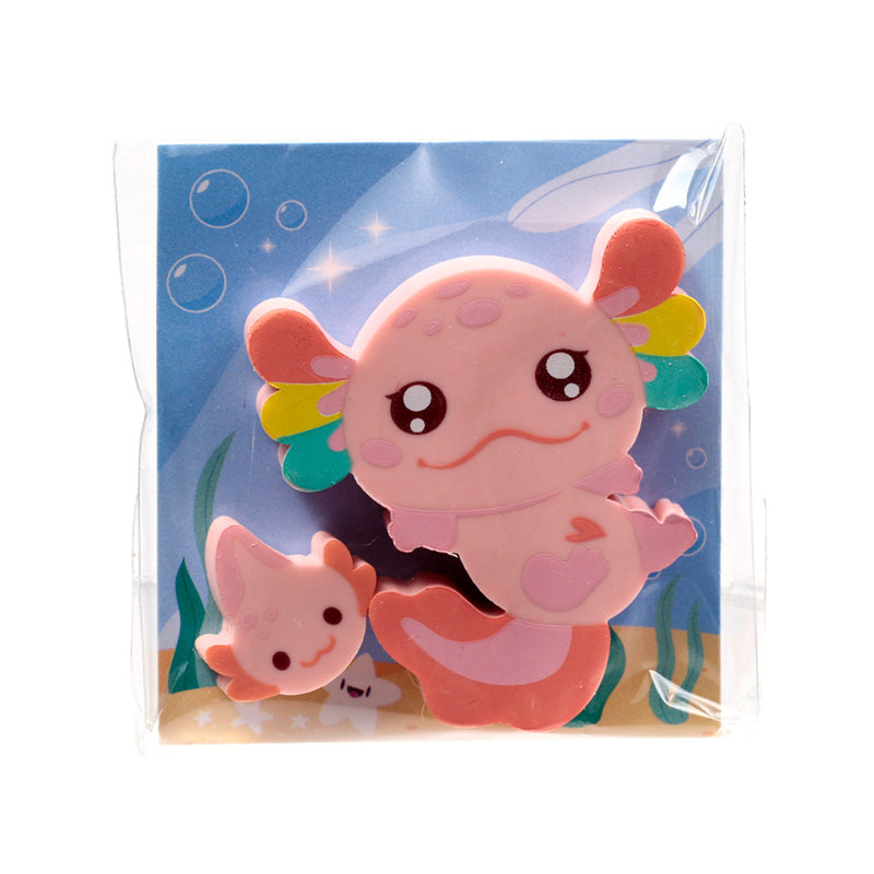 Collectible Axolotl Eraser Set