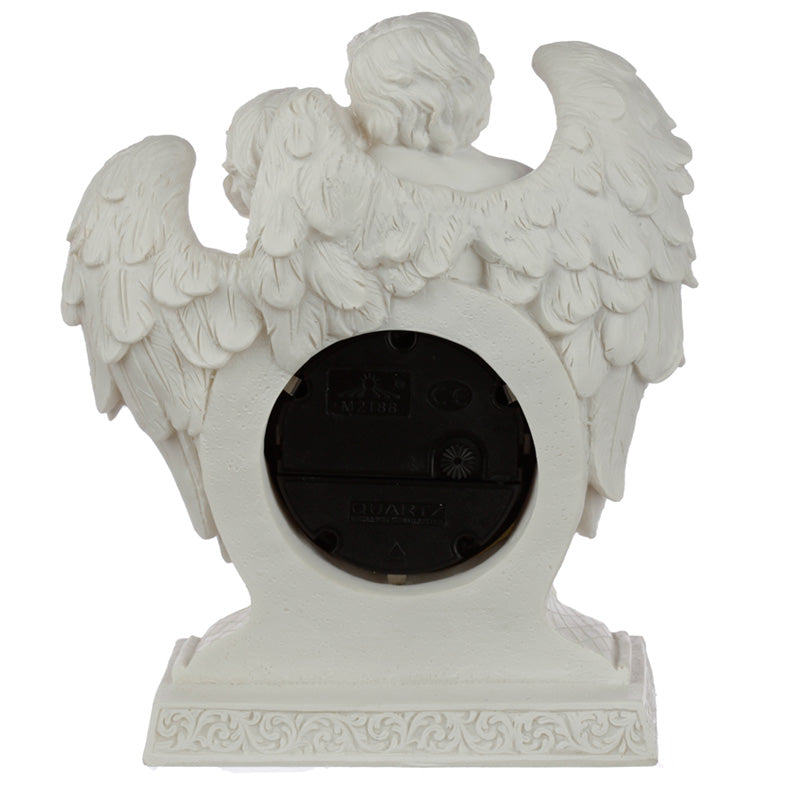 Side view of the Peace of Heaven Cherub Mantle Clock
