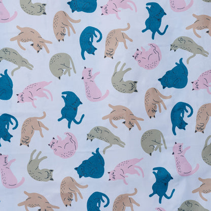 Close-up of the Cat's Life Picnic Blanket design