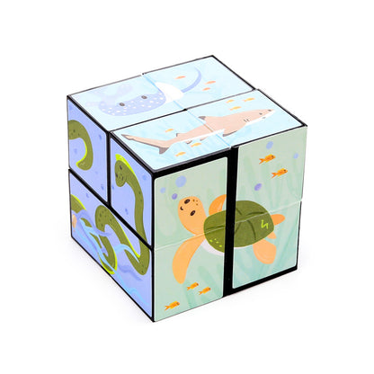 Children playing with Mariniverse Puzzle Cube Toy