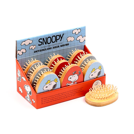 Bamboo Shaped Hair Brush with Snoopy and Woodstock design