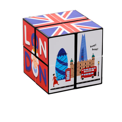 Colourful Puzzle Cube Toy showcasing London sights
