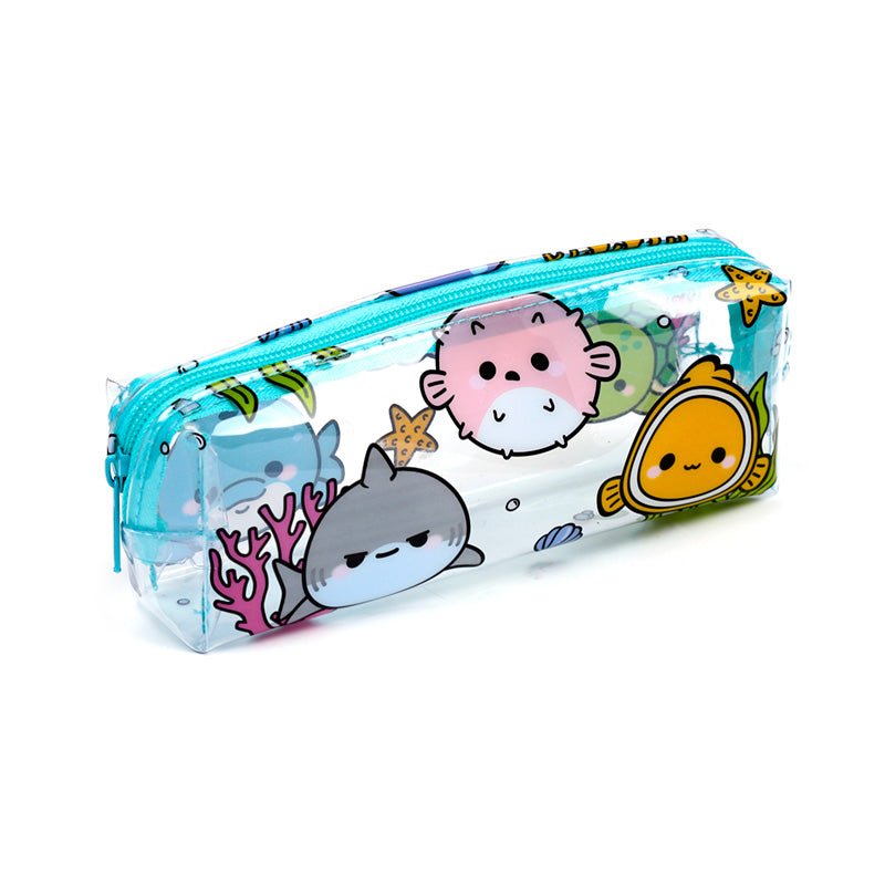 Durable PVC Clear Window Pencil Case with metal zip