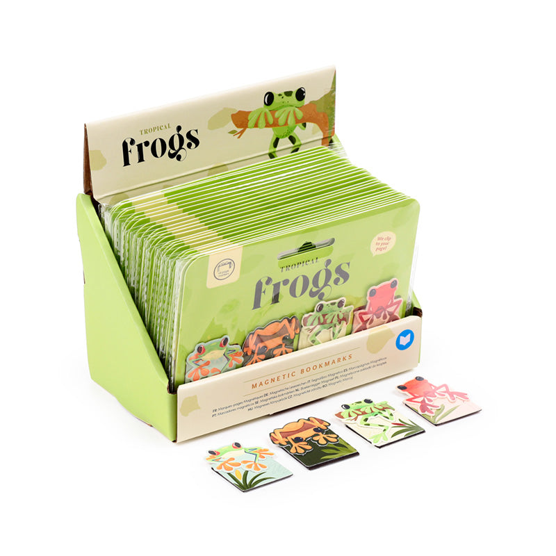 Magnetic Bookmark Set featuring Tropical Frogs design