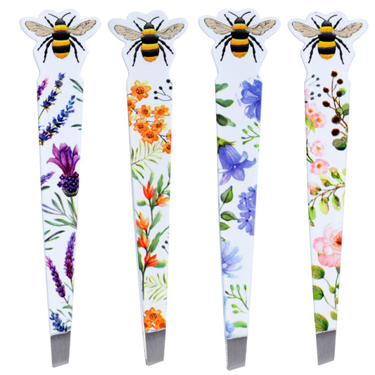 Shaped Tweezers with floral design - Nectar Meadows