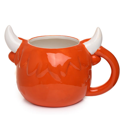 Highland Coo Cow Mug with Hot Chocolate