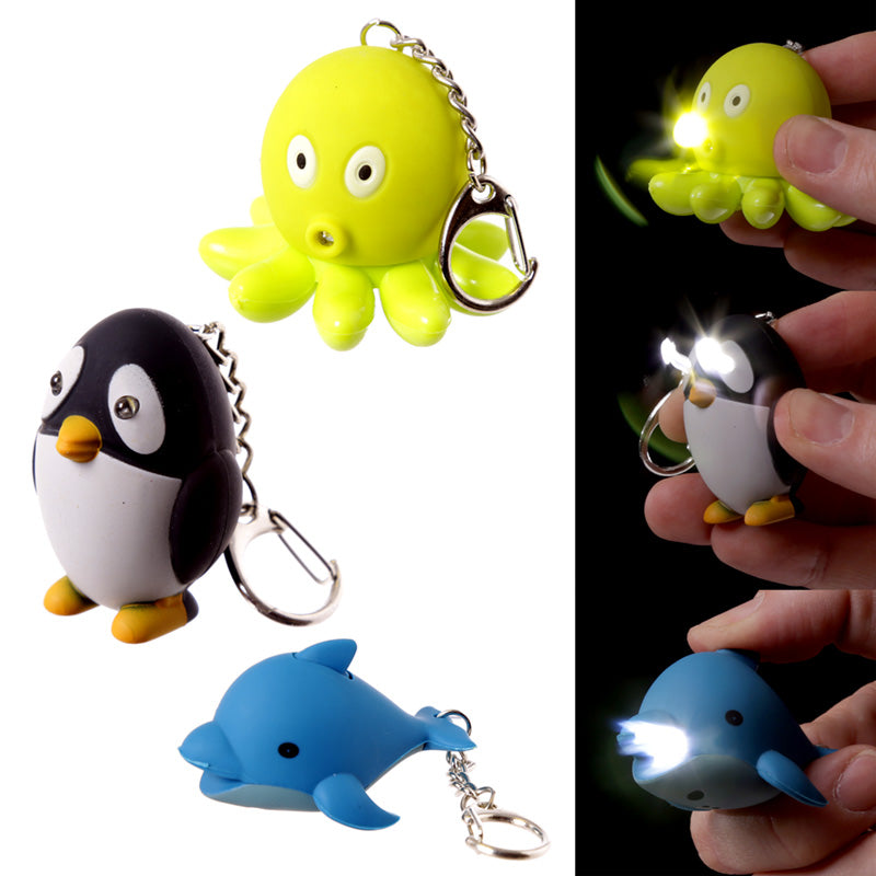 Close-up of Sealife LED Keyring features