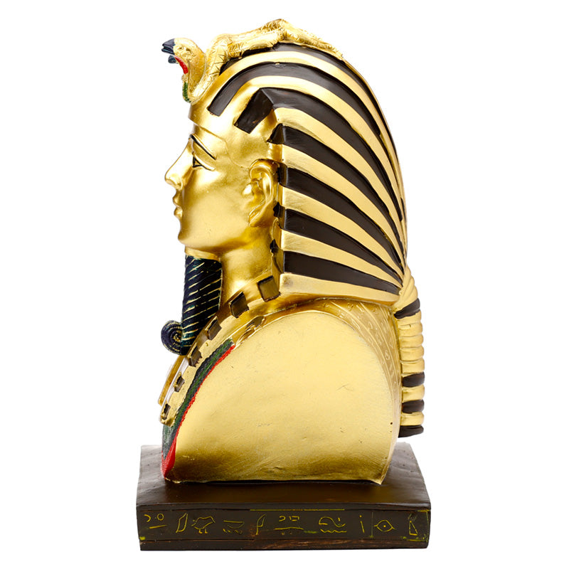 Gold Egyptian Tutankhamen Bust on display