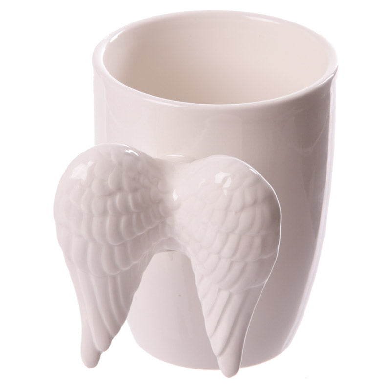 Elegant White Angel Wings Ceramic Mug