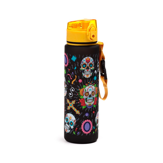 600ml Shatterproof Water Bottle with Day of the Dead Design