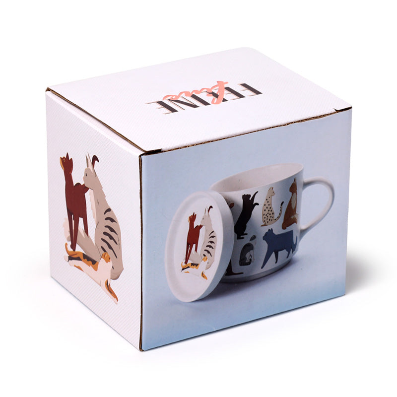 Giftable Feline Fine Cats Mug and Coaster Set