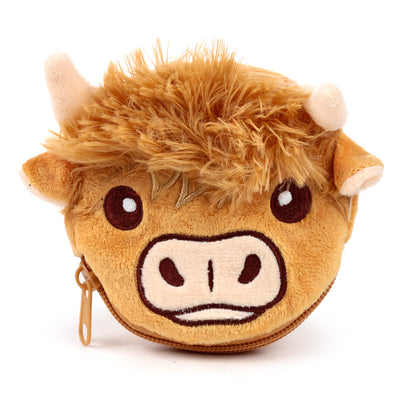 Highland Coo Plush Change Purse with Gift Box