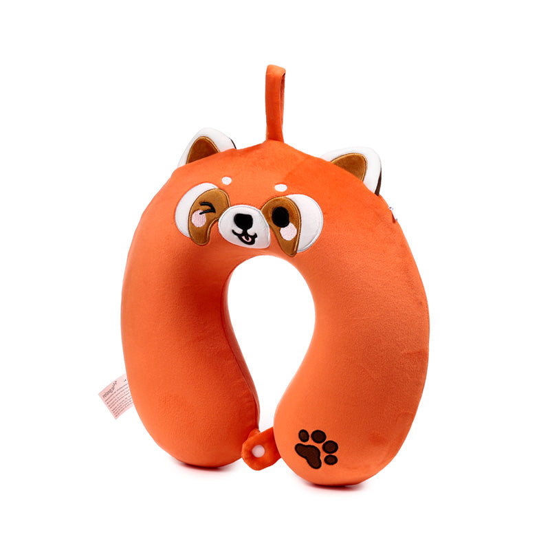 Lightweight travel pillow with a cute red panda design