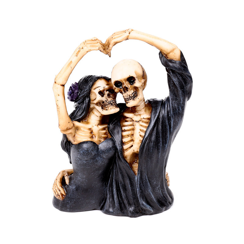 Close-up of Skeleton Couple Heart Arms Ornament