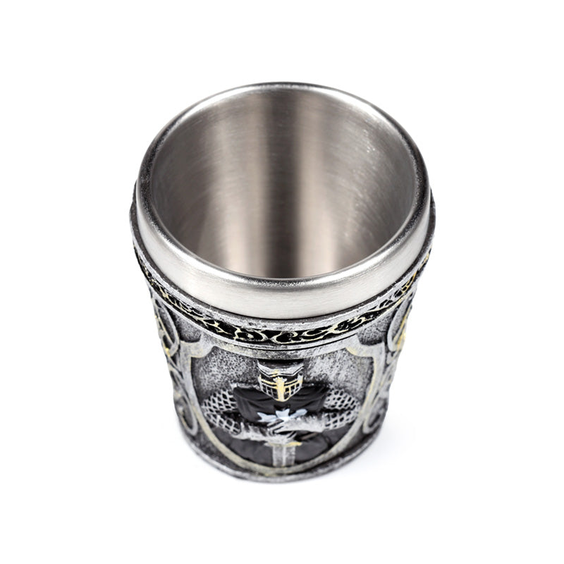 Medieval Black Knight Decorative Shot Glass - Side View