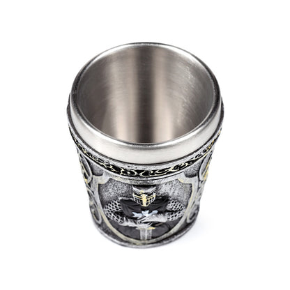 Medieval Black Knight Decorative Shot Glass - Side View