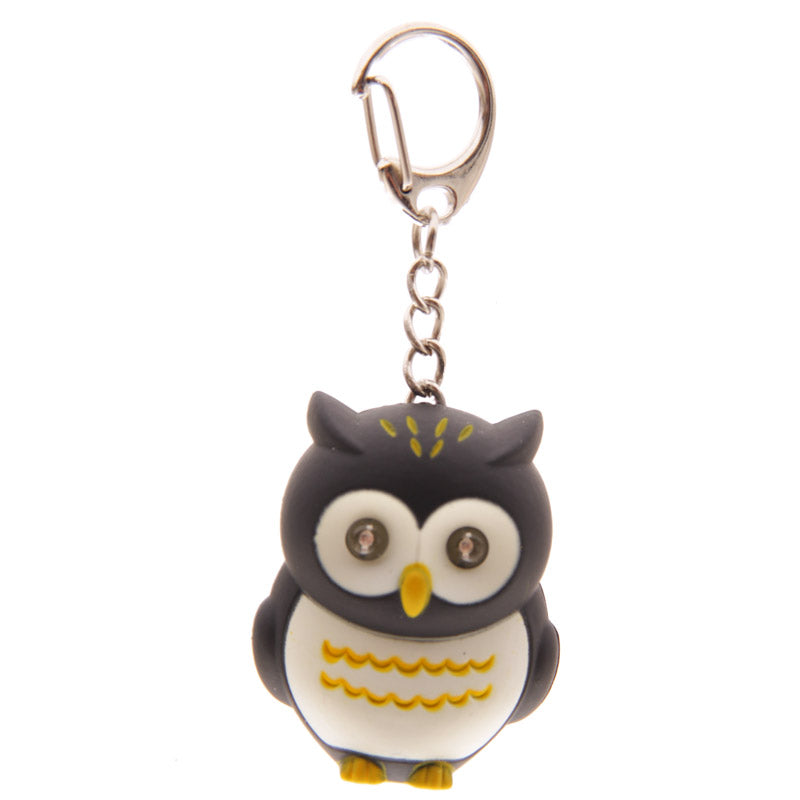 Charming Hooting Owl Keyring displayed on a keychain