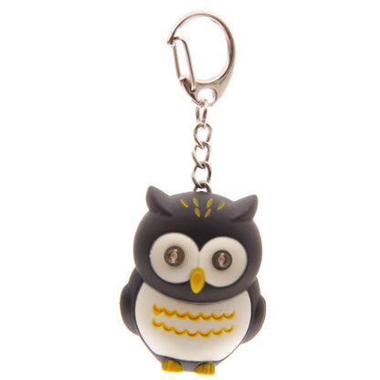 Charming Hooting Owl Keyring displayed on a keychain