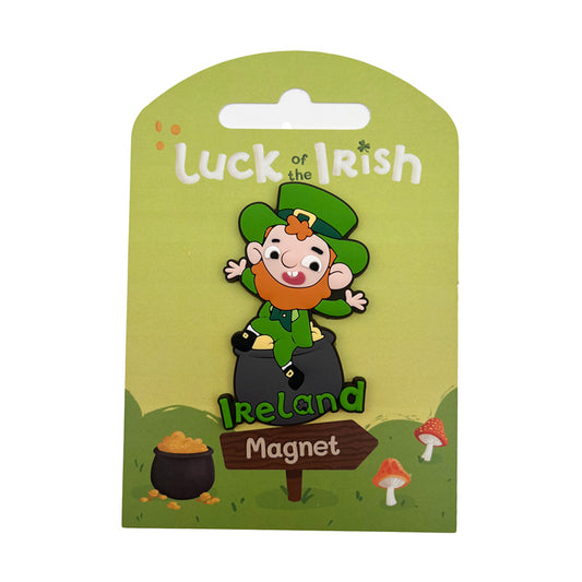 Luck of the Irish Leprechaun PVC Magnet