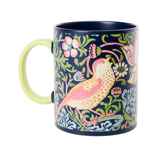 William Morris Strawberry Thief Porcelain Mug showcasing intricate design