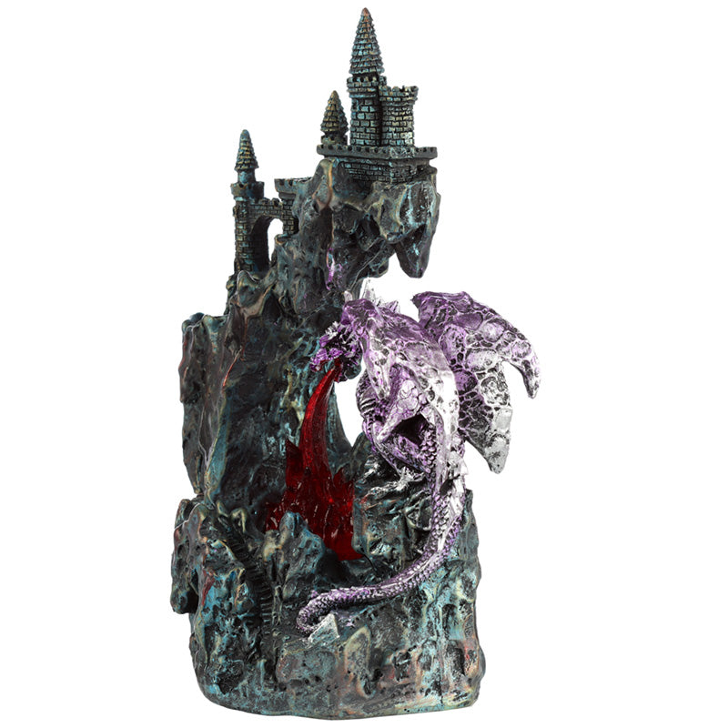 Fire Breather Cliff Top Castle Dragon Figurine on display