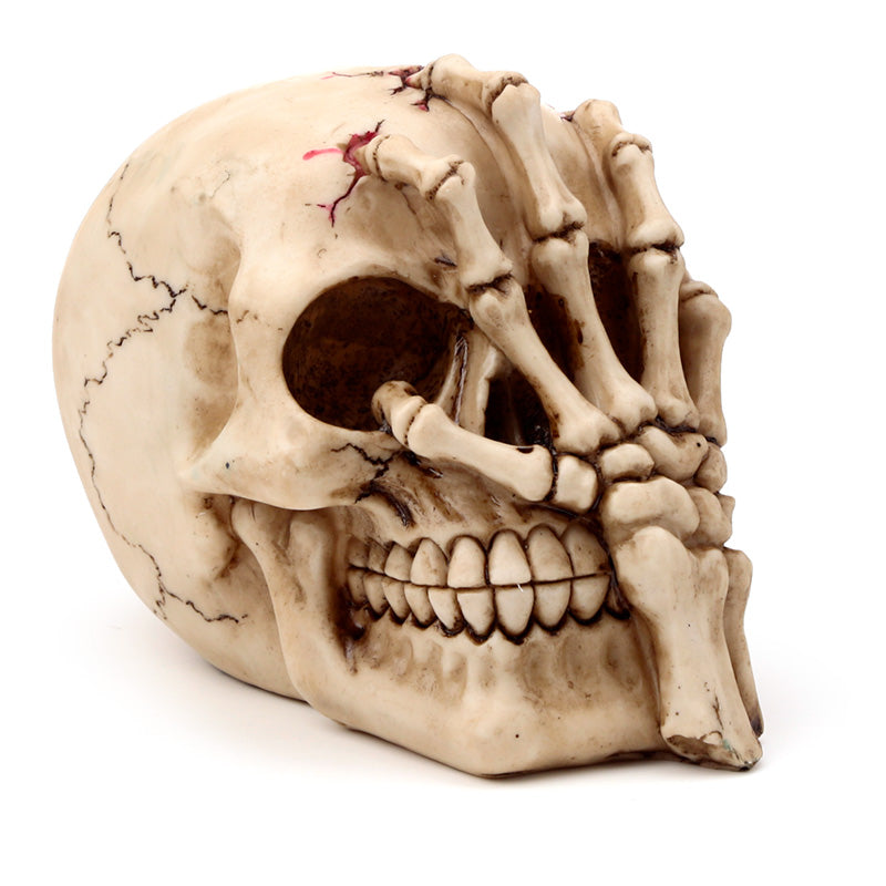 Gothic Skull Decoration with Skeleton Claw Hand