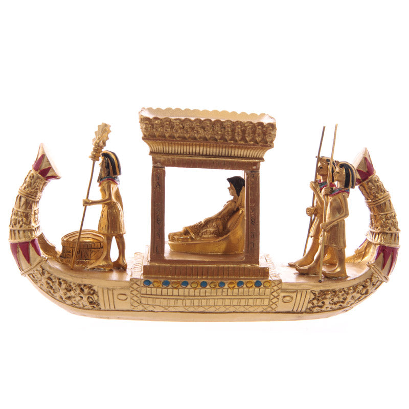 Decorative Gold Egyptian Canopy Boat - Top View