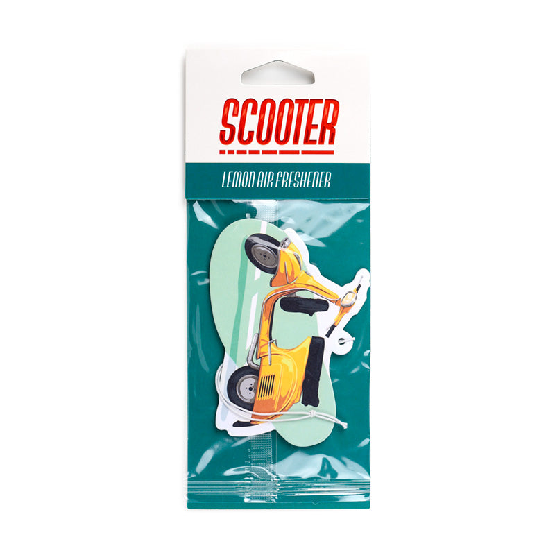 Lemon Scented Scooter Air Freshener in a bright setting