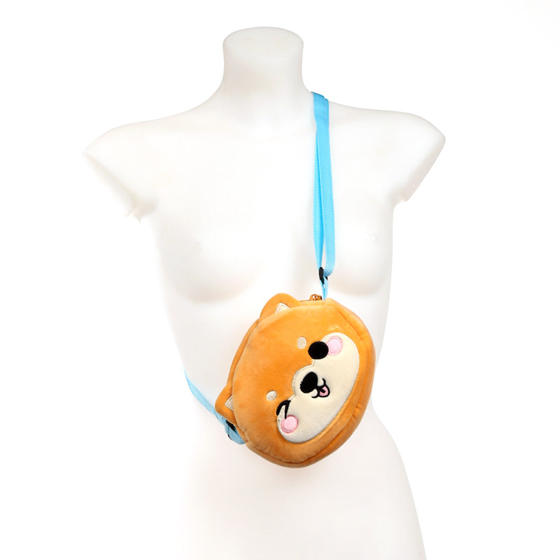 Adoramals Shuggs the Shiba Inu Plush Crossbody Bag adjustable strap
