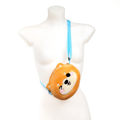 Adoramals Shuggs the Shiba Inu Plush Crossbody Bag adjustable strap