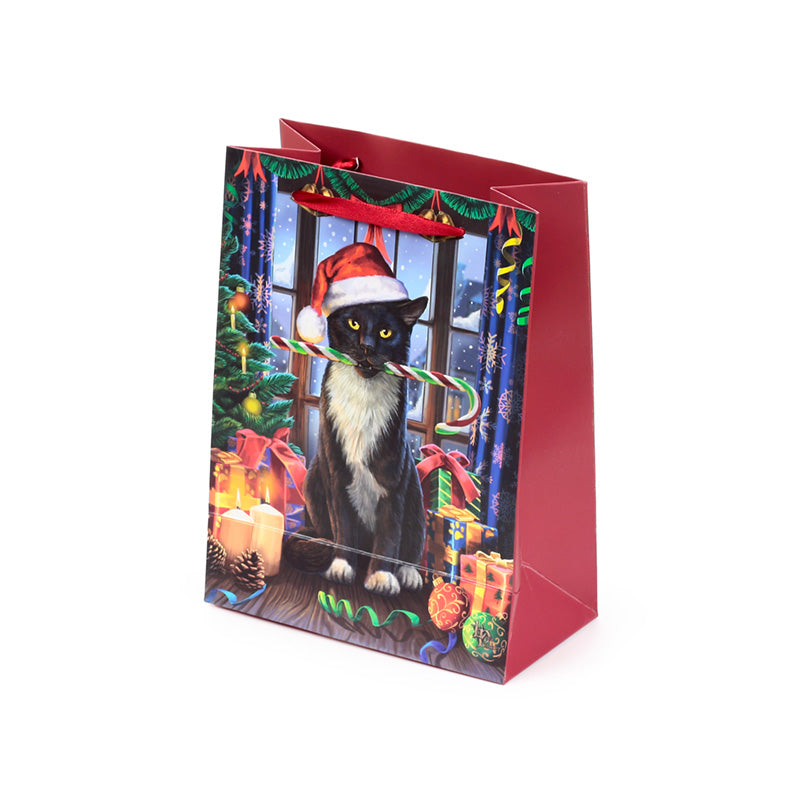 Medium Christmas Gift Bag displayed with seasonal decorations